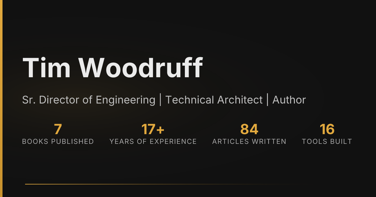 Tim Woodruff - Sr. Director, Engineering | ServiceNow Technical ...